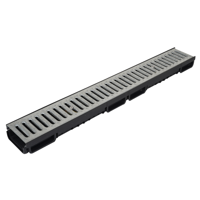 Channel Drain 13x6 with Galvanized Cover Abadis Black