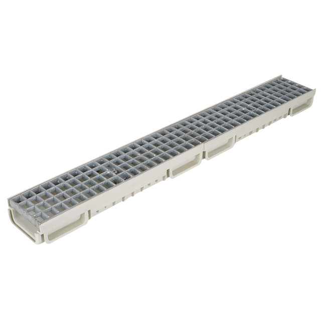 Channel Drain 13x6 with Galvanized Cover Grid White