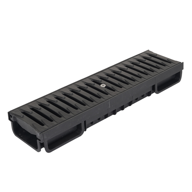 Channel Drain 13x6 with Plastic Cover Ariel Black