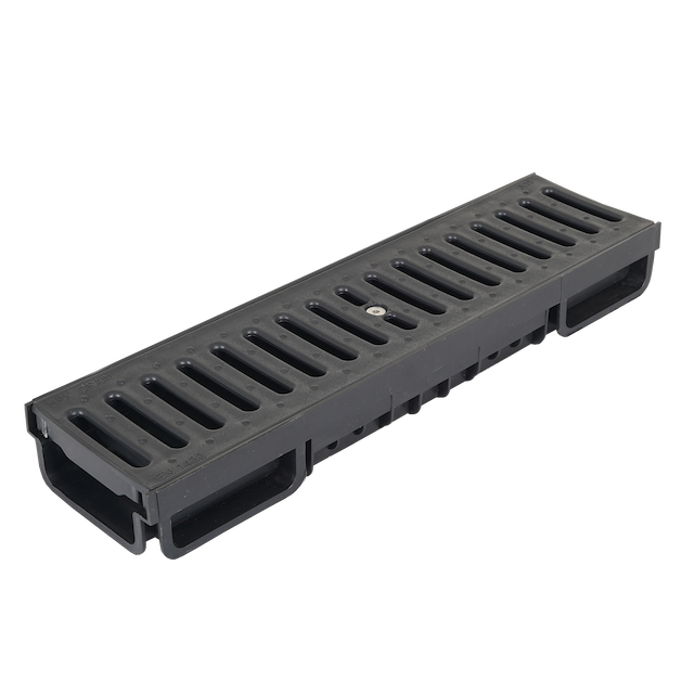 Channel Drain 13x6 with Plastic Cover Slotted Black