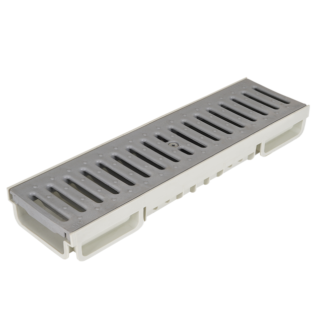 Channel Drain 13x6 with Plastic Cover Slotted Grey