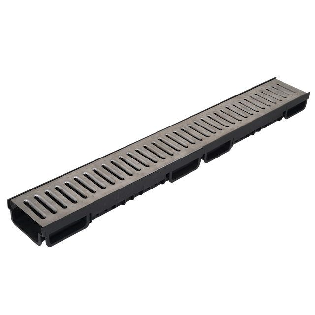 Channel Drain 13x6 with Stainless Steel Cover Abadis Black