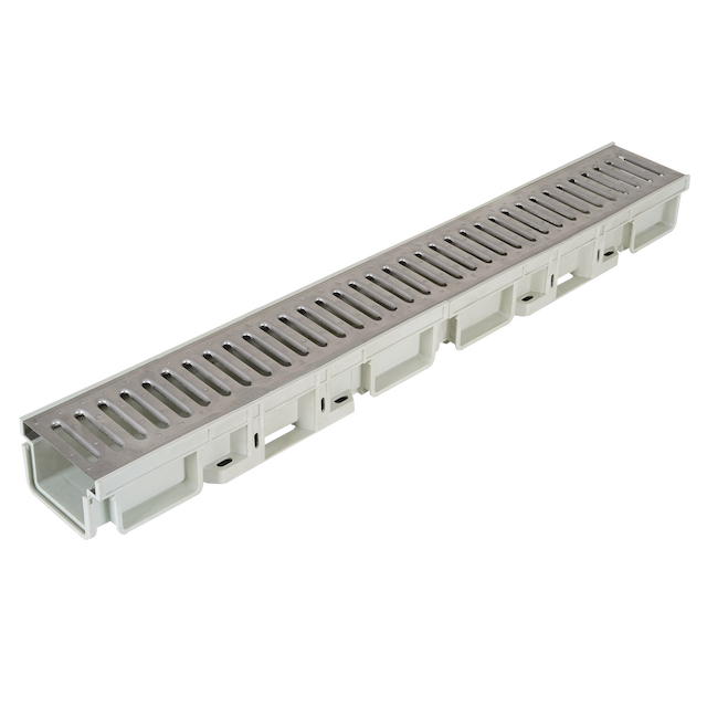 Channel Drain 14x8 with Stainless Steel Cover Abadis White