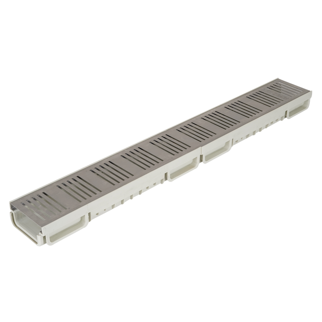 Channel Drain 13x6 with Stainless Steel Cover Fidel White